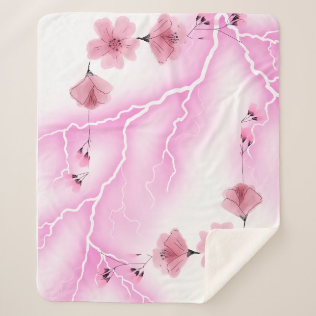 Soft and harmonious lines sherpa blanket (Front)