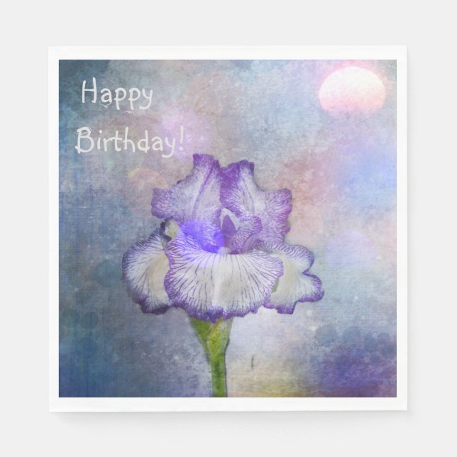 Soft and Pretty Iris Napkin (Front)