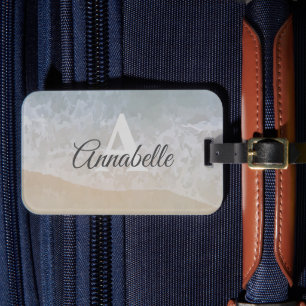 Soft and Subtle Monogrammed "Beach" Luggage Tag