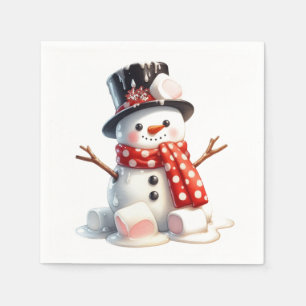 Soft and Sweet Marshmallow Snowman Treat Napkin