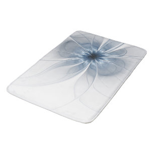 Soft and tenderness blue fractal fantasy flower bath mat