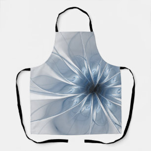 Soft and tenderness blue fractal fantasy flower cu apron