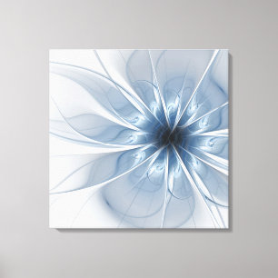 Soft and tenderness blue fractal fantasy flower cu canvas print