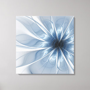 Soft and tenderness blue fractal fantasy flower cu canvas print