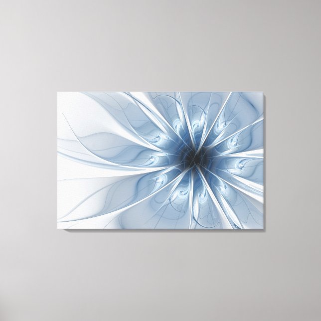 Soft and tenderness blue fractal fantasy flower cu canvas print (Front)