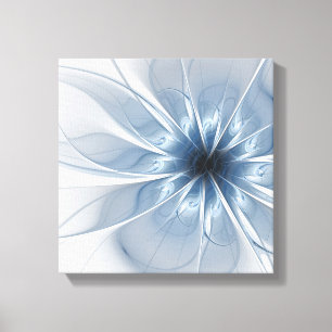 Soft and tenderness blue fractal fantasy flower cu canvas print