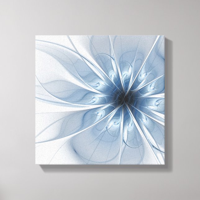 Soft and tenderness blue fractal fantasy flower cu canvas print (Front)