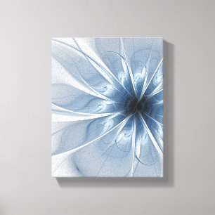 Soft and tenderness blue fractal fantasy flower cu canvas print