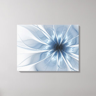 Soft and tenderness blue fractal fantasy flower cu canvas print