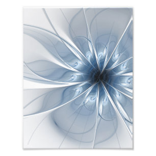 Soft and tenderness blue fractal fantasy flower cu photo print