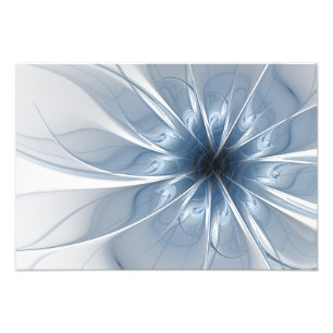 Soft and tenderness blue fractal fantasy flower cu photo print