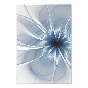 Soft and tenderness blue fractal fantasy flower cu photo print