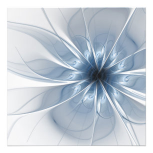 Soft and tenderness blue fractal fantasy flower cu photo print