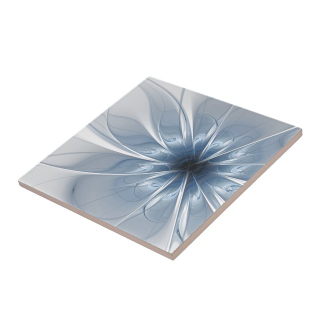 Soft and tenderness blue fractal fantasy flower cu tile (Side)