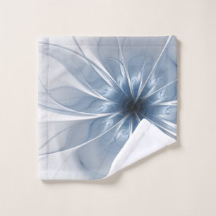 Soft and tenderness blue fractal fantasy flower cu wash cloth