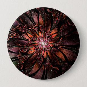 Soft and tenderness fractal fantasy flower 10 cm round badge