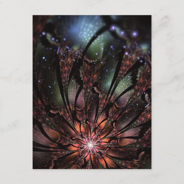 Soft and tenderness fractal fantasy flower  advice card (Front)