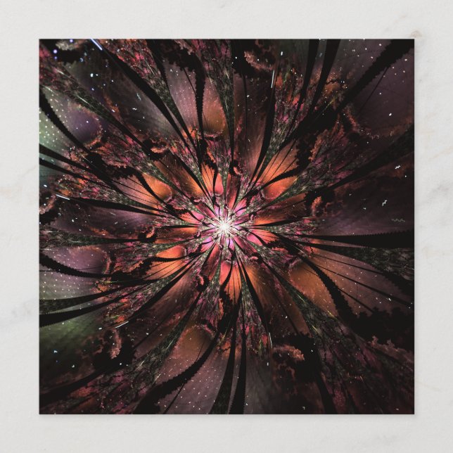 Soft and tenderness fractal fantasy flower advice card (Front)