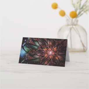 Soft and tenderness fractal fantasy flower   appointment card