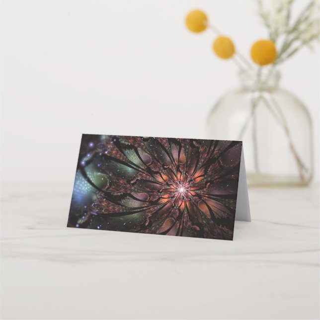 Soft and tenderness fractal fantasy flower   appointment card (Front)