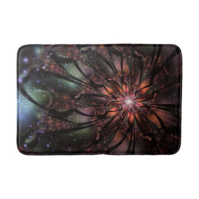 Soft and tenderness fractal fantasy flower   bath mat (Front)