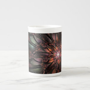 Soft and tenderness fractal fantasy flower bone china mug