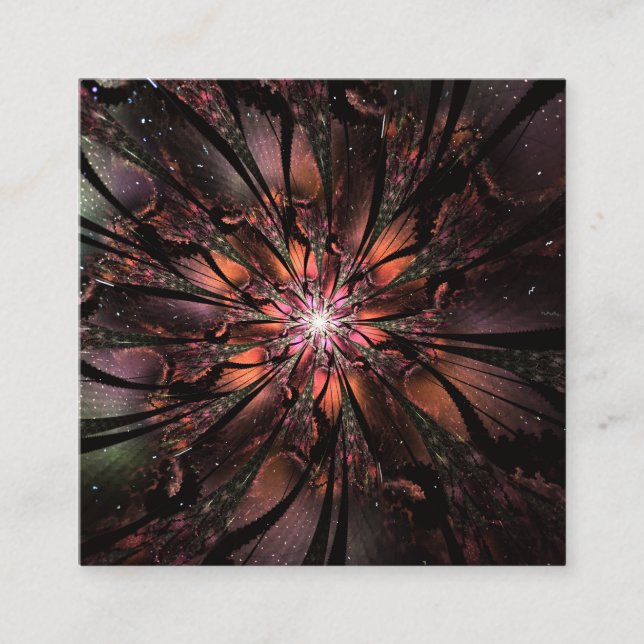 Soft and tenderness fractal fantasy flower   calling card (Front)
