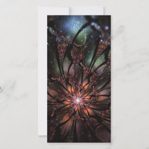 Soft and tenderness fractal fantasy flower card