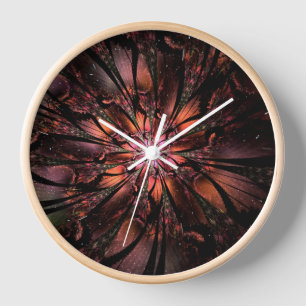 Soft and tenderness fractal fantasy flower  clock