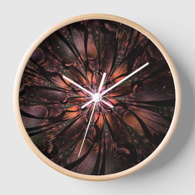 Soft and tenderness fractal fantasy flower  clock (Front)