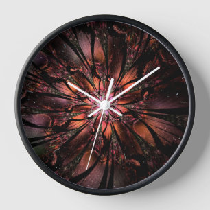 Soft and tenderness fractal fantasy flower clock