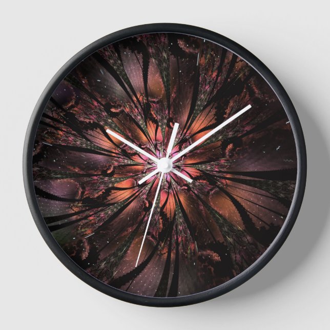 Soft and tenderness fractal fantasy flower   clock (Front)