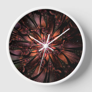Soft and tenderness fractal fantasy flower clock