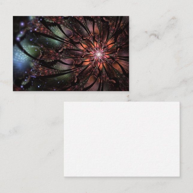 Soft and tenderness fractal fantasy flower   discount card (Front/Back)