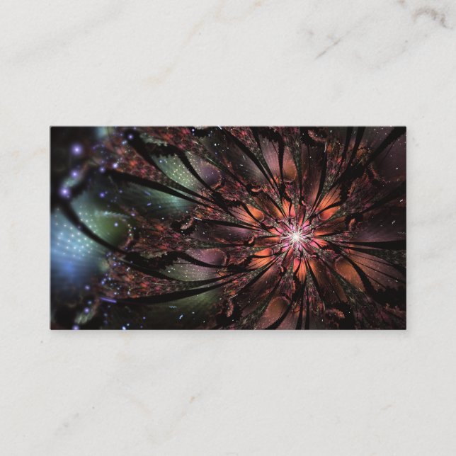 Soft and tenderness fractal fantasy flower  discount card (Front)