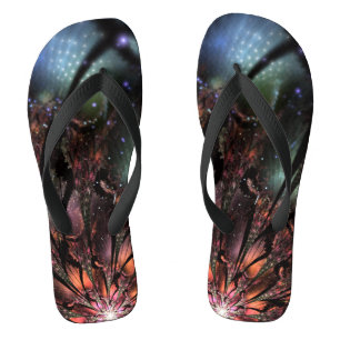 Soft and tenderness fractal fantasy flower  flip flops