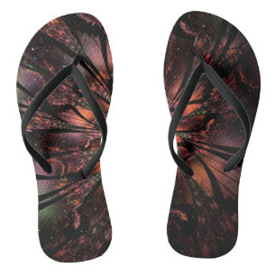 Soft and tenderness fractal fantasy flower   flip flops