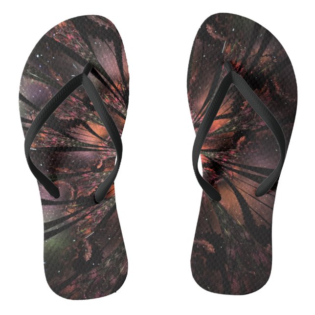 Soft and tenderness fractal fantasy flower   flip flops (Footbed)