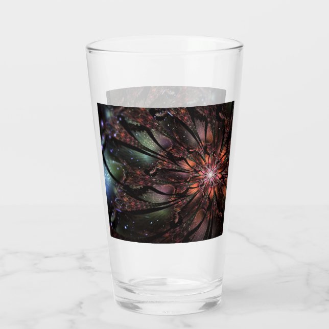Soft and tenderness fractal fantasy flower glass (Back)