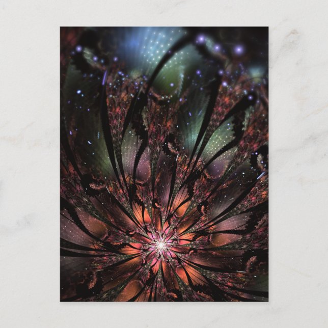 Soft and tenderness fractal fantasy flower  holiday postcard (Front)