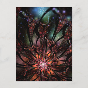 Soft and tenderness fractal fantasy flower  invita announcement postcard