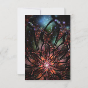 Soft and tenderness fractal fantasy flower invita thank you card