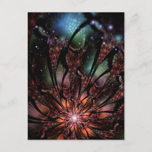 Soft and tenderness fractal fantasy flower  invitation postcard