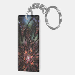 Soft and tenderness fractal fantasy flower key ring