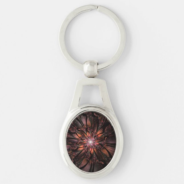 Soft and tenderness fractal fantasy flower  key ring (Front)