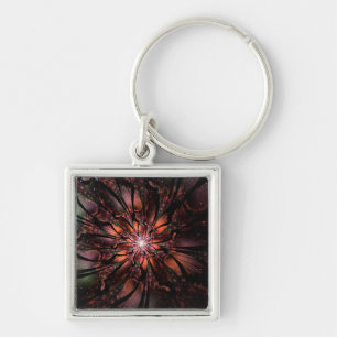Soft and tenderness fractal fantasy flower key ring