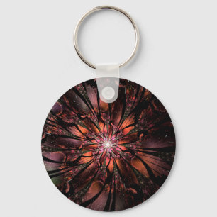 Soft and tenderness fractal fantasy flower key ring