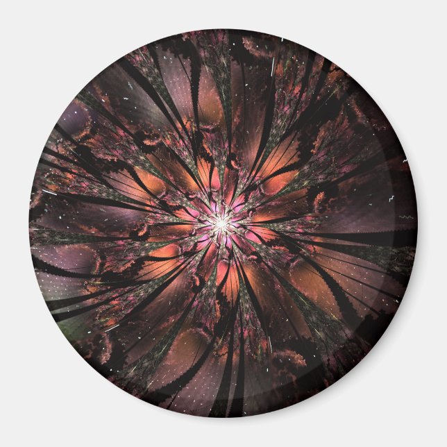 Soft and tenderness fractal fantasy flower magnet (Front)