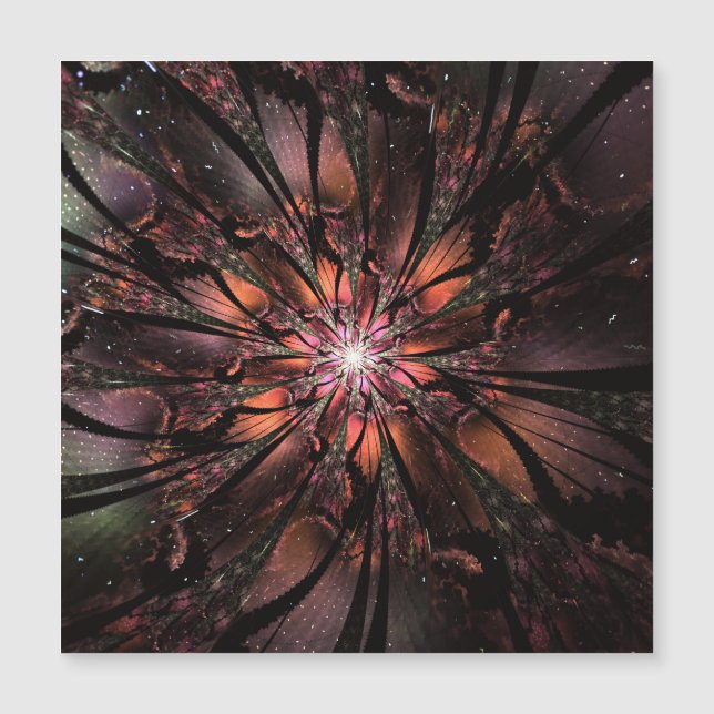 Soft and tenderness fractal fantasy flower  magnetic invitation (Front)