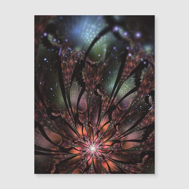 Soft and tenderness fractal fantasy flower   magnetic invitation (Front)